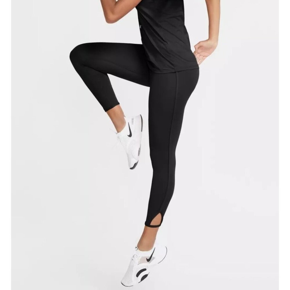 size XL NWT Nike Women's Yoga Black 7/8" High Rise tight fit Legging (DJ0801-010 - Picture 4 of 12